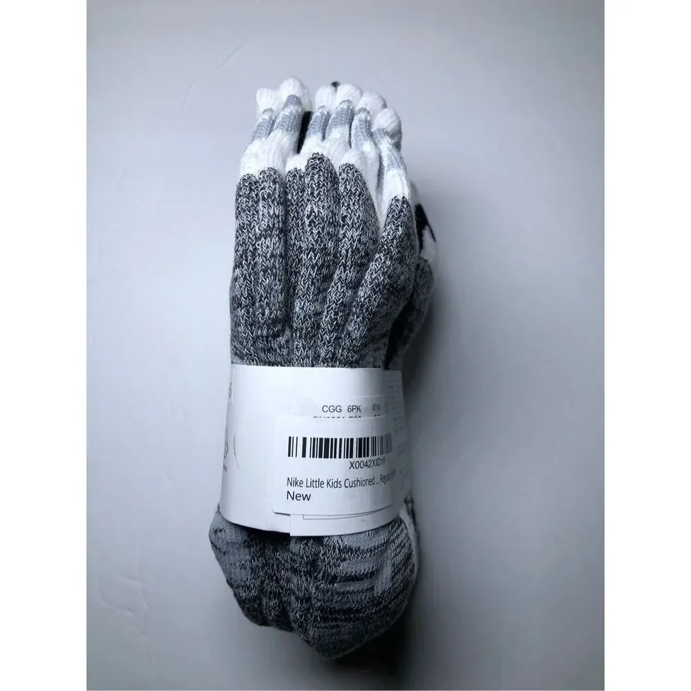 Nike Kids Cushioned Ankle Socks 6-Pack 10C-3Y